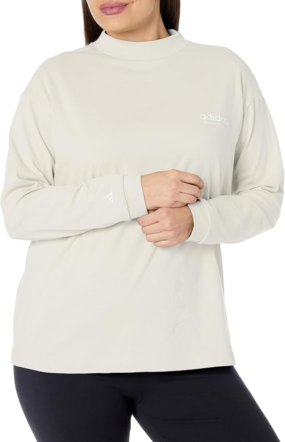 新品　WOMEN’S BACK LOGO LINE LS MOCK NECK Women's Long Sleeve Bra-Friendly Mock Neck with Back Zipper
